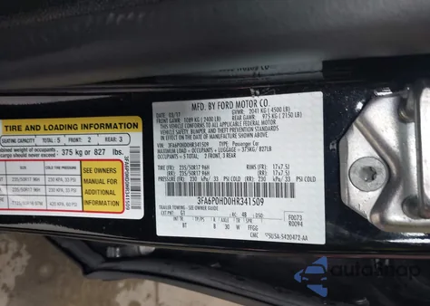 2017 Ford Fusion Se из США, поврежденный, VIN 3FA6P0HD0HR341509